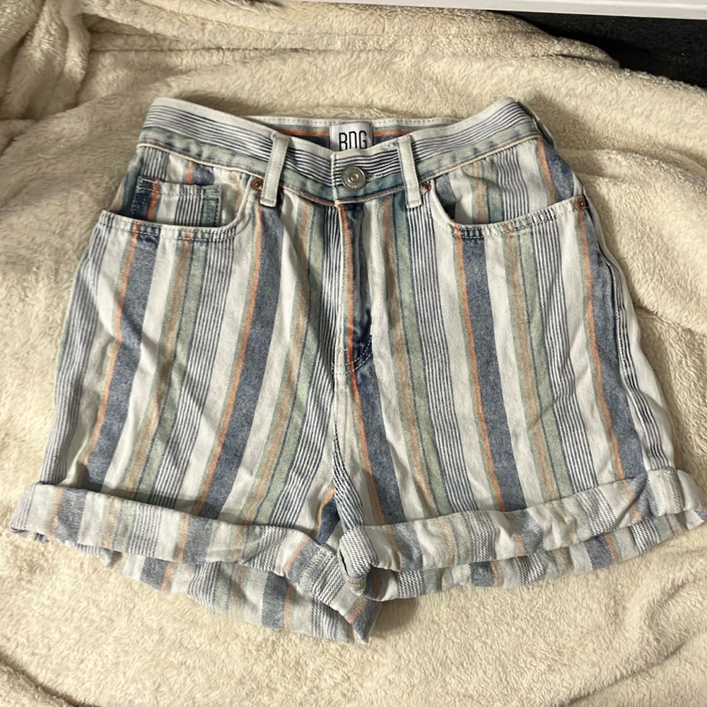 BDG High rise striped shorts